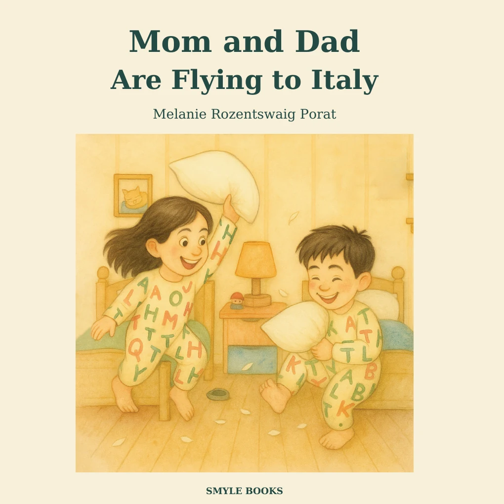 Mom and Dad Are Flying to Italy — illustrated English book cover